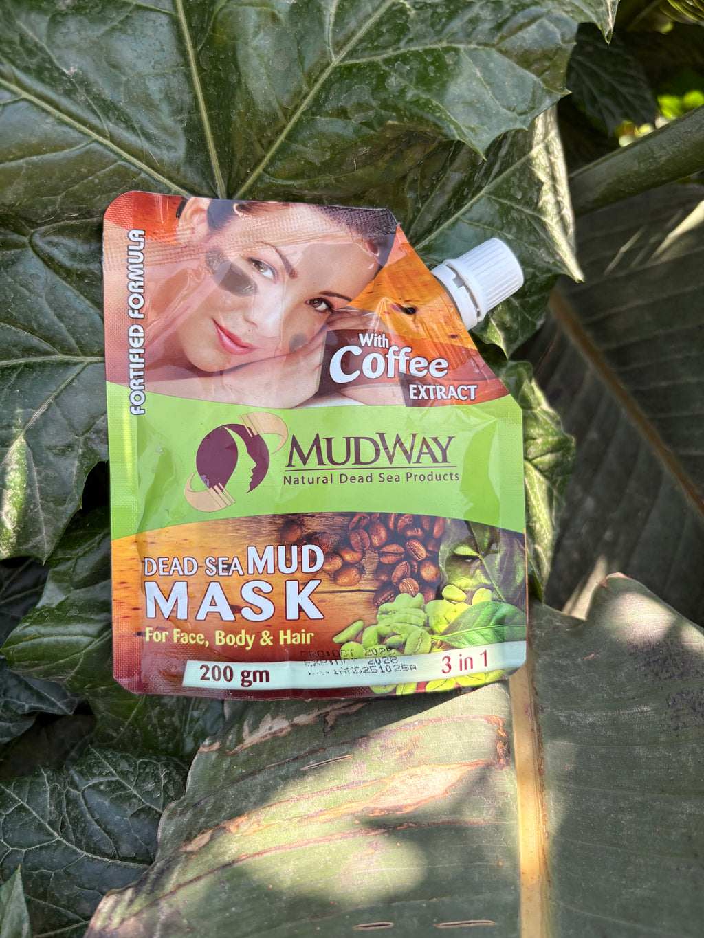 MudWay Dead Sea Mud Mask with Coffee Extract 3-in-1 for Face, Body & Hair (200g)
