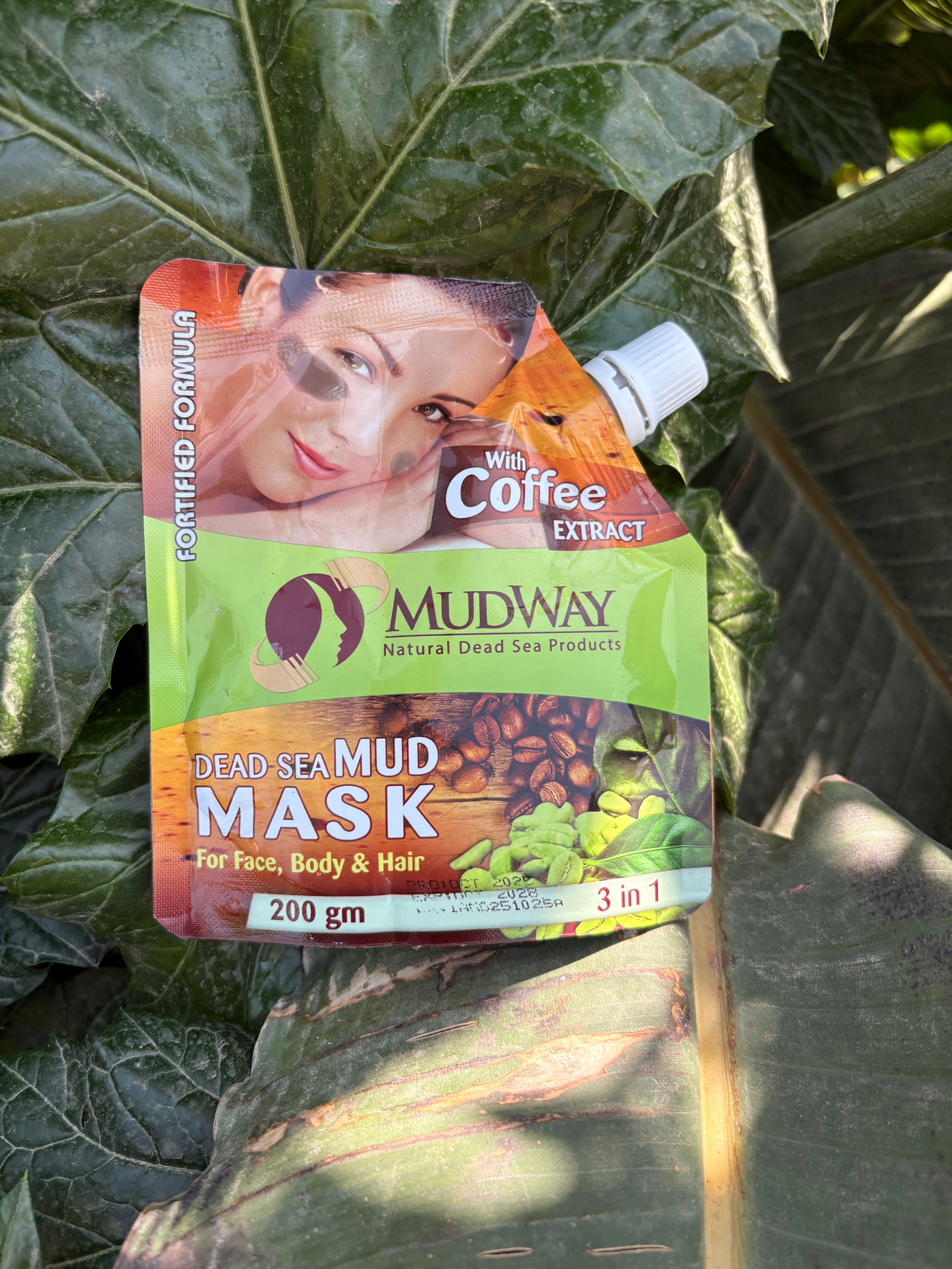 MudWay Dead Sea Mud Mask with Coffee Extract 3-in-1 for Face, Body & Hair (200g)