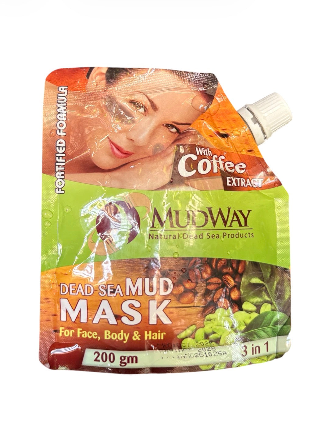 MudWay Dead Sea Mud Mask with Coffee Extract 3-in-1 for Face, Body & Hair (200g)